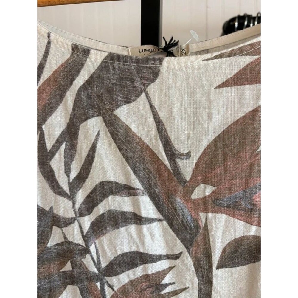 Linen 2X tropical dress - Picture 2 of 4